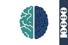 Human brain with digital circuit technology connection conce Product Image 1