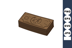 Stack of brown banknotes with yen symbol money currency vect Product Image 1