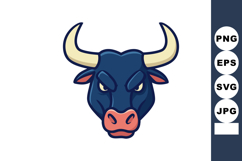 Bull head vector illustration with fierce expression and bei Product Image 1