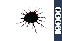 Vector illustration of cracked hole with jagged edges and bl Product Image 1