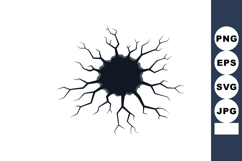 Cracked ground vector illustration with dark black hole and Product Image 1