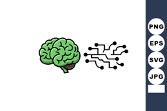 Brain with digital circuit connections symbolizing technolog Product Image 1