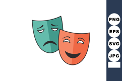Comedy and tragedy masks representing theatrical emotions in Product Image 1