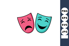 Comedy and tragedy theatrical masks symbolizing drama and em Product Image 1
