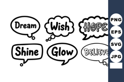 Positive Motivational Quotes Speech Bubbles Vector Product Image 1
