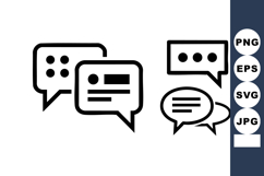 Communication Speech Bubbles Icon Set Black White Product Image 1