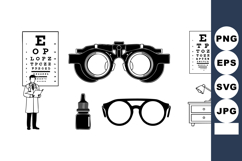 Optometrist Eye Test Glasses Vision Chart Vector Product Image 1