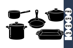 Black Silhouette Kitchen Cookware Set Design Product Image 1