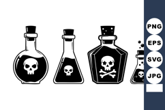 Poison Bottles With Skull Crossbones Symbols Product Image 1
