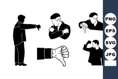 Silhouette Man Showing Thumbs Down Negative Gestures Product Image 1