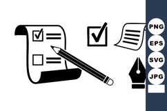 Checklist Pencil Pen Nib Document Vector Icons Product Image 1