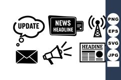 Communication Icons Update News Vector Set Product Image 1
