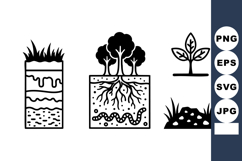 Soil Layers and Plant Growth Vector Illustration Product Image 1