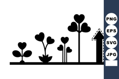 Heart Shaped Plant Growth Upward Arrow Vector Product Image 1