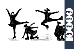 Silhouettes People Ice Skating Winter Clothing Product Image 1