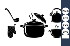 Kitchen Cooking Utensils Vector Clipart Set Product Image 1