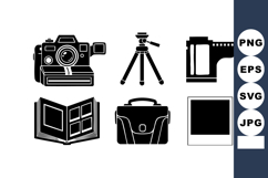 Vintage Camera and Photography Equipment Icons Set Product Image 1