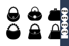 Black Vintage Style Handbags Silhouettes Collection Product Image 1