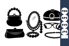 Vintage Silhouette Accessories Set Black Style Product Image 1