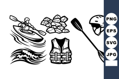 Kayaking Gear and Water Sports Equipment Vector Product Image 1