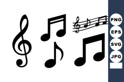 Musical Notes and Treble Clef Vector Illustration Product Image 1