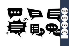 Speech Bubbles Set Vector Illustration Design Product Image 1
