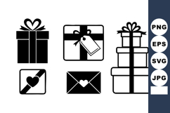 Gift Box Envelope Icons Heart Tags Vector Product Image 1