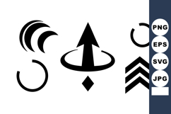 Abstract Black Geometric Symbols Vector Set Product Image 1