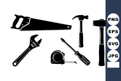 Silhouette Vector Hand Tools Illustration Product Image 1