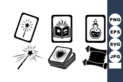 Magic Wand Tarot Card Spellbook Vector Illustration Product Image 1