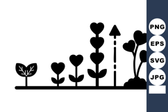 Growth Stages Plant Heart Shaped Leaves Vector Product Image 1