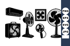 Black Silhouette Electric Fans Air Conditioning Product Image 1