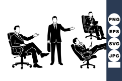 Businessmen Office Chair Briefcase Vector Illustration Product Image 1