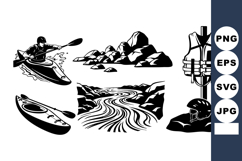 Kayaking Adventure Elements River Rocks Helmet Life Jacket V Product Image 1