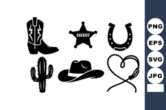 Western Cowboy Boots Sheriff Badge Vector Illustration Product Image 1