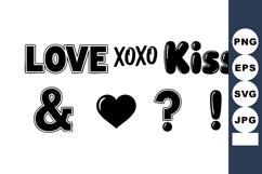 Love Kiss Xoxo Symbols Heart Punctuation Vector Product Image 1