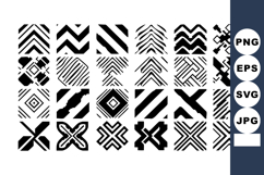 Black and White Geometric Pattern Vector Set Product Image 1