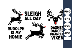 Rudolph Red Nose Reindeer Christmas Vector Illustration Product Image 1