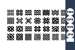 Black and White Geometric Pattern Vector Set Product Image 1