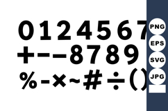 Black Numbers and Math Symbols Vector Set Product Image 1