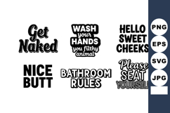 Funny Bathroom Quotes Vector Illustration Design Product Image 1