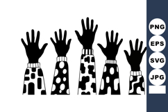 Raised Hands Diversity Community Unity Vector Illustration Product Image 1