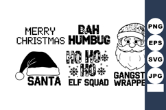 Christmas Vector Set Santa Hat Beard Festive Text Product Image 1
