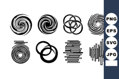 Abstract Black Swirl Line Vector Shapes Product Image 1