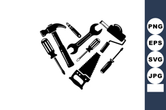 Black Silhouette Construction Repair Tools Vector Product Image 1