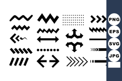 Black Arrow Icons Various Directions Vector Set Product Image 1