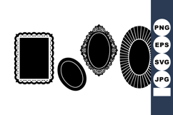 Set of Four Vintage Ornate Picture Frames Silhouettes Product Image 1