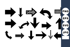 Black Arrow Icons Various Directions Vector Product Image 1