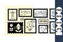 Vintage Air Mail Postage Stamp Vector Design Product Image 1