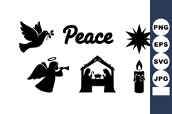 Peace Dove Angel Nativity Scene Christmas Vector Product Image 1